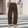 Women's Wide Leg Pants With High Waisted Straight Leg And Spliced Pocket Casual Pants