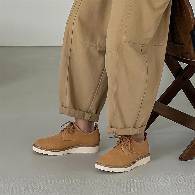 Men's shoes lace up Skateboard Sneakers cow suede Leather Man Sneakers Comfort Lace-up Men Skate Shoes Zapatillas De Hombre