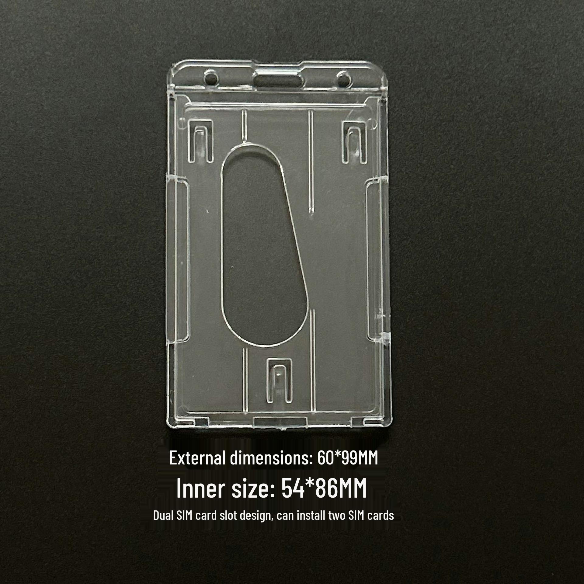 

Dual Card Keychain Holder with Retractable Buckle and Metal Frame