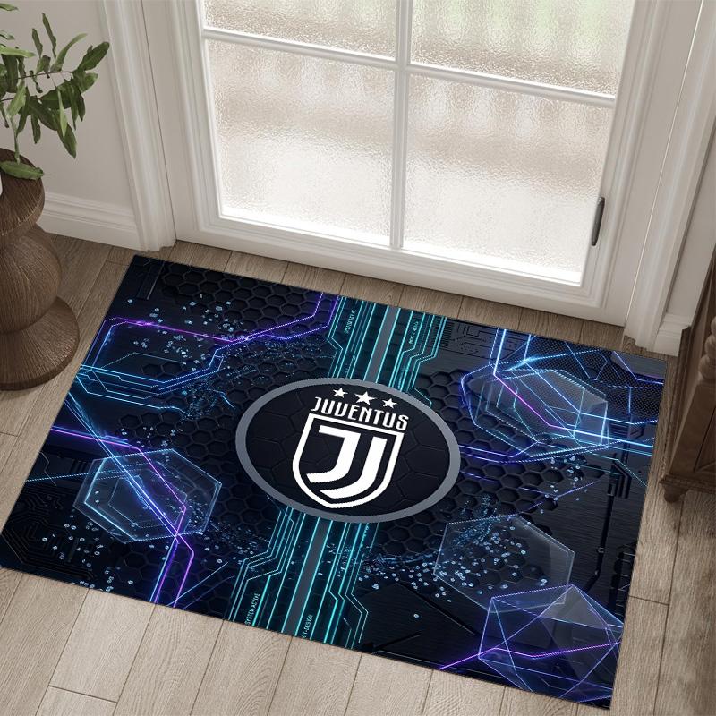Tappeto in Velluto di Cristallo Design Juventus FC Accogliente Non?Tappeto Stampato Antiscivolo per Camera da Letto Soggiorno Ingresso