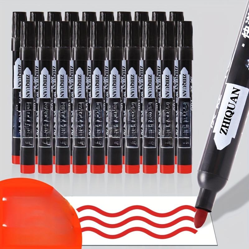 

10pcs Waterproof Markers,2mm Fine Tip - Ideal for Paper,Steel,Glass - Perfect for School & Office Use, Smooth Writing Experience красный
