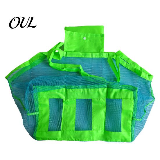Beach Toy Storage Bag, Lightweight Foldable Mesh Breathable Compact Organizer Easy Carry Tote, for Outdoor Parties Travel Essentials Bag