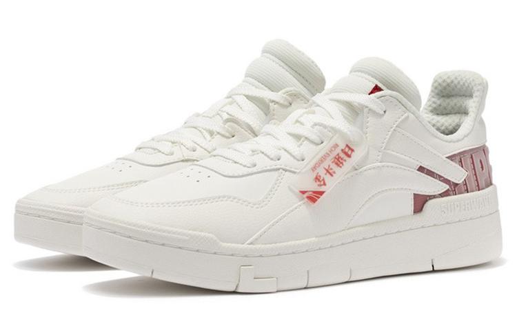 Li Ning Rijin Doujin Collection Skateboard Shoes Women's Low Top White/Red AGCS008-1