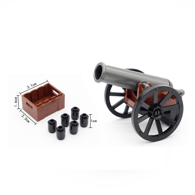 MOC Military Building Blocks Figure Napoleon Wars Soldier Accessories Weapon Cannon Sandbag Army Pirate Mini Brick Gift X003 DIY