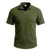 Men's Plaid Half-Zip Short Sleeve Shirt with Fabric for Summer Business Casual Wear