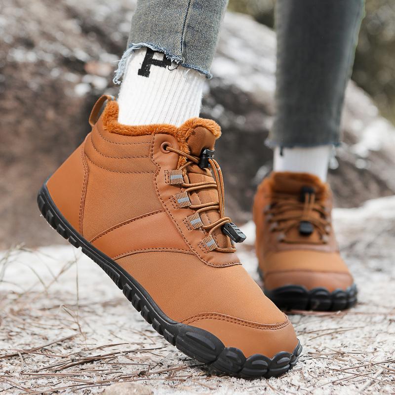 Unisex Cotton Shoes Plush High-top Snow Boots Men Women Warm Winter Hiking Sneakers Non-slip Casual Sports Shoes