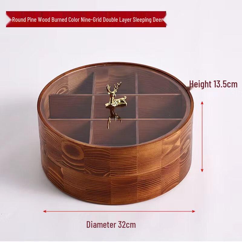 

New Chinese Style Solid Wood Deer Dried Fruit Box