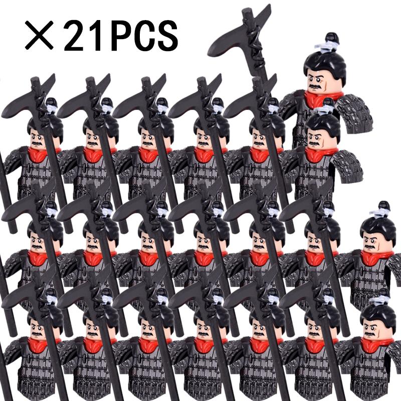 21PCS Medieval Military Soldiers Army Figures Armor Guard Warriors Archer Knights Building Blocks Bricks Toys for Kid Gifts