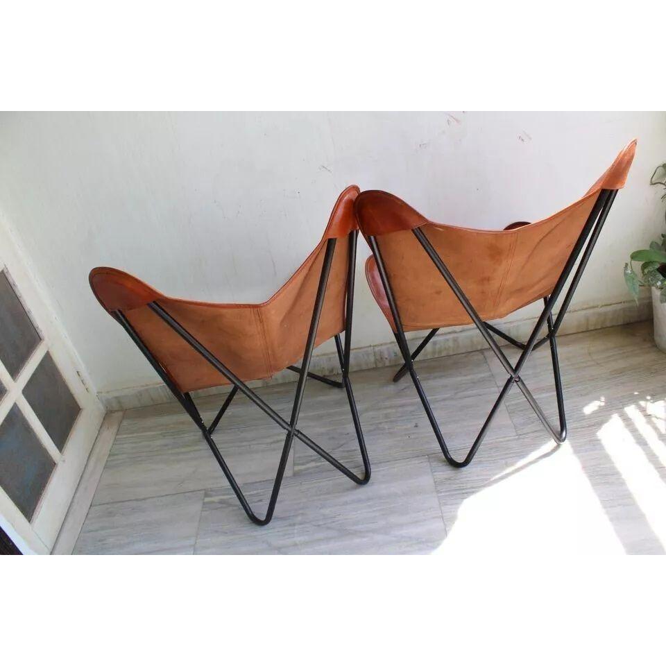 leather Butterfly Chair Set of 2 Premium Vintage Leather living room Lounge