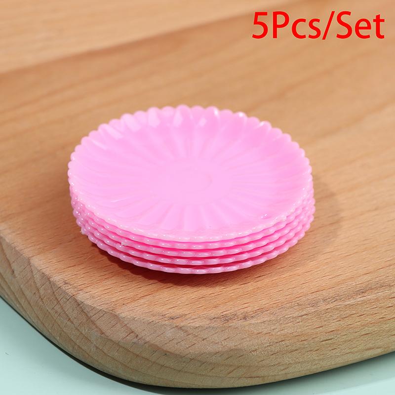 5Pcs/Set Kitchen Toys Doll house Colorful Dinner Plates Doll Durable Mini Food Dishes Tableware Miniature Doll House Accessories