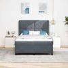 Box Spring Bed with Headboard Dark Gray 200 x 140 cm Velvet