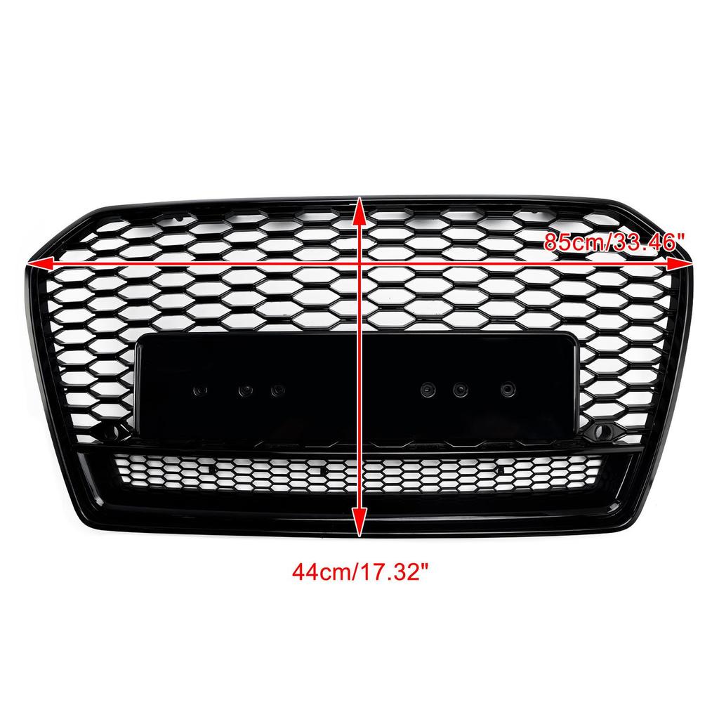 RS6 Style Honeycomb Mesh Front Grill Grille Fit A6 S6 C7 2016-2018