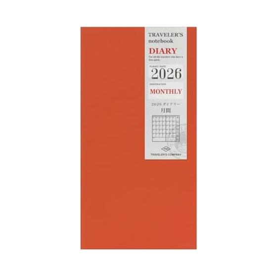 Блок для Traveler s Notebook 2026 A5 Slim Ежемесячный 14494006 (Начиная с декабря 2025 года)
