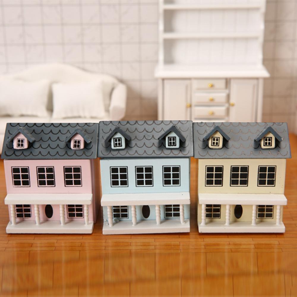 Mini Villa Miniature Handicraft Building Simulation Miniature Doll House Model  Photography Prop