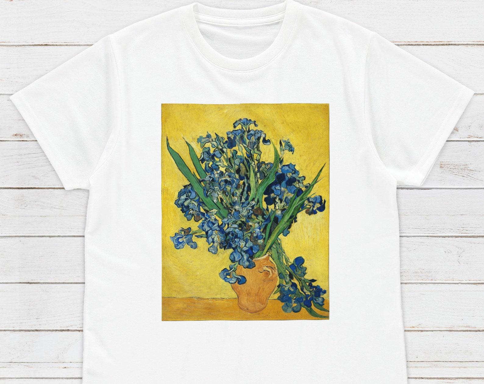 Van Gogh Irises T-Shirt, Impressionist Art Floral Tee 2XL