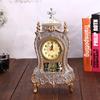Antique European Mantel Clock: Decorative Silent-Sweep Table Clock with 16 Melodies
