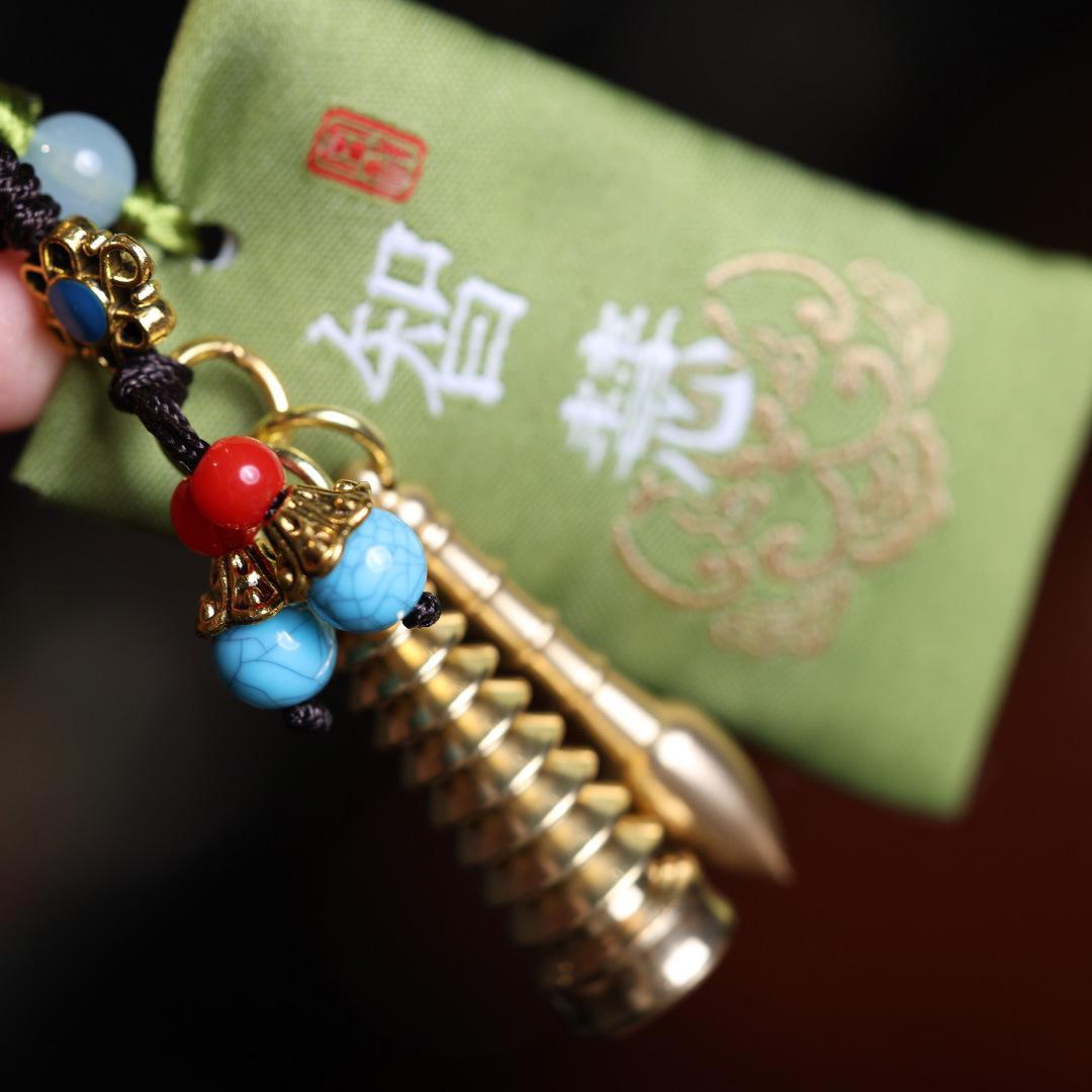 Brass Keychain Pendant: Gaokao Exam Success Gift with Wenchang Pen Tower Ornament