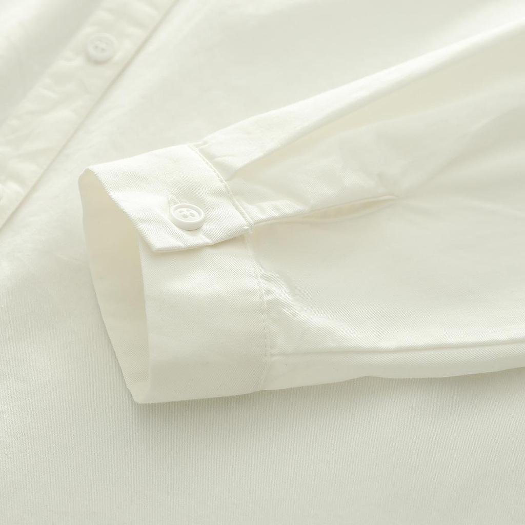 Spring Autumn Pure Cotton Women's Doll Collar Long Sleeve Shirt