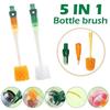 Multi-purpose Bottle Brush Long Handle 5 in 1 Cup Cleaning Brush  Baby Bottle Cleaning
