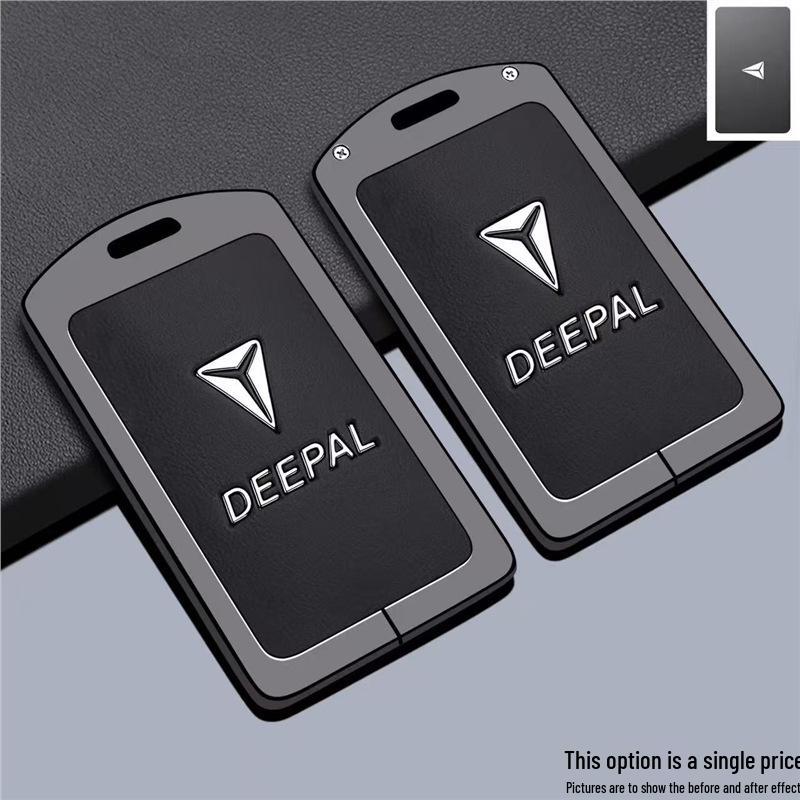 Deepal Dunkelblaues Autoschlüssel-Etui mit NFC-Kartenfach und Schnalle