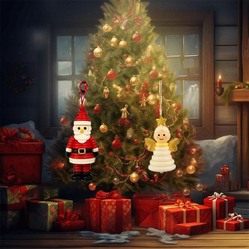 Diy Button Snowman & Angel Button Christmas Ornament Making Kit For Indoor/Outdoor Xmas Tree, Window & Party Decorations