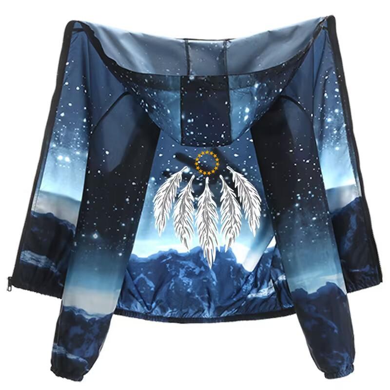 Men s Lightweight Sun Protection Jacket: Breathable, Lightweight, Printed Outdoor Sun Protection Shirt – Summer Couples  Jacket S