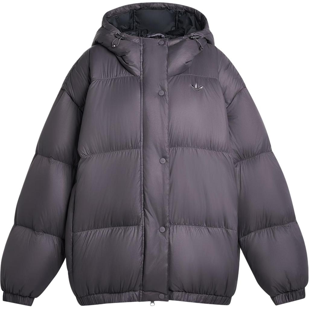 Adidas Originals Street Down FW25 Puffer Jacket Solid Color Logo Hooded Warm Sports 600 Fill Duck Down Bread Down Jacket Women Jacket KG4914