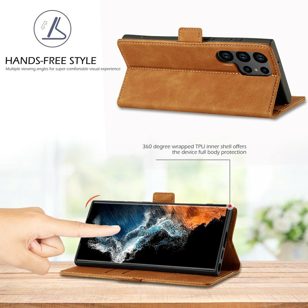 LC.IMEEKE For Samsung Galaxy S26 Ultra Case Wallet Microfiber Leather Phone Cover