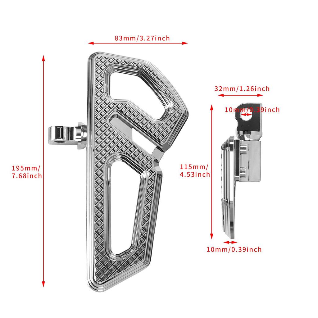 Empire Knight Rear Passenger Footpegs: Motorcycle Accessories for Universal Harley Models
