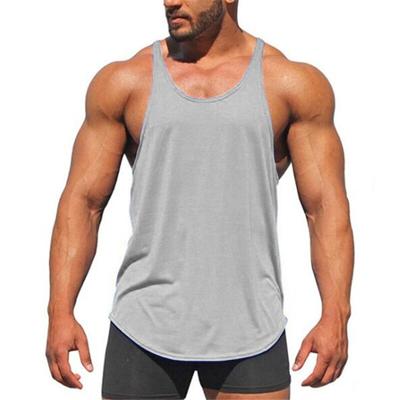 Pánská tenká fitness vesta 6610 Blank Mesh;s European and American Arc Hem Sports GYM Bottoming Prodyšné rychleschnoucí rameno