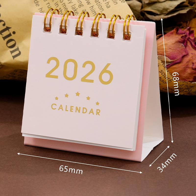 2026 Pferdejahr Mini Schreibtischkalender Einfacher Tragbarer Spiral-Monatskalender Planer Büro- und Heimdeko