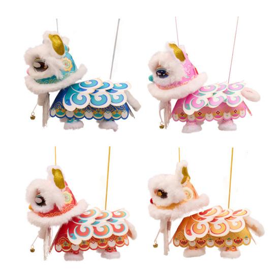 Handmade Lion Lantern Material Pack with Movable Head And Limbs DIY Lion Dance Lantern Kit Glowing Chinese Style Mid-Autumn Festival