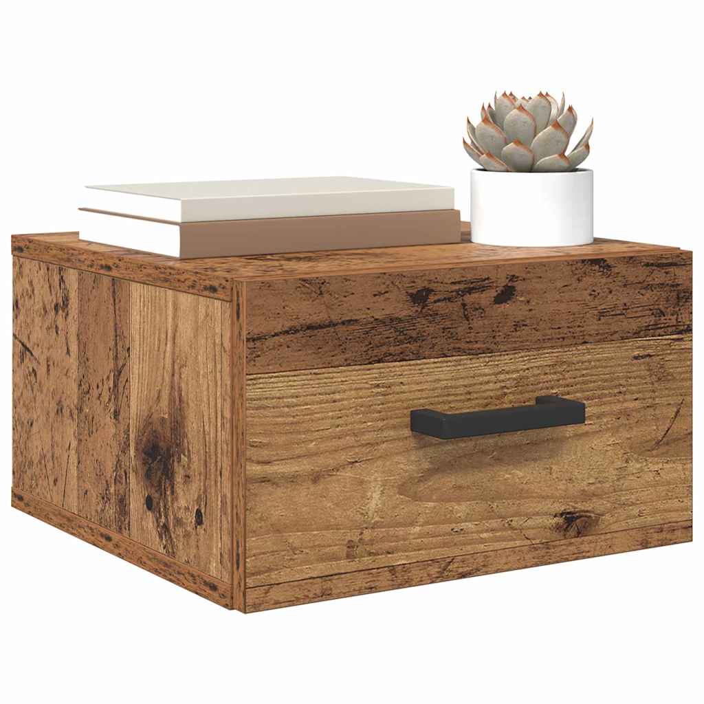 Nightstand with Drawers Rustic Wood Finish 35 x 35 x 20 cm Particleboard