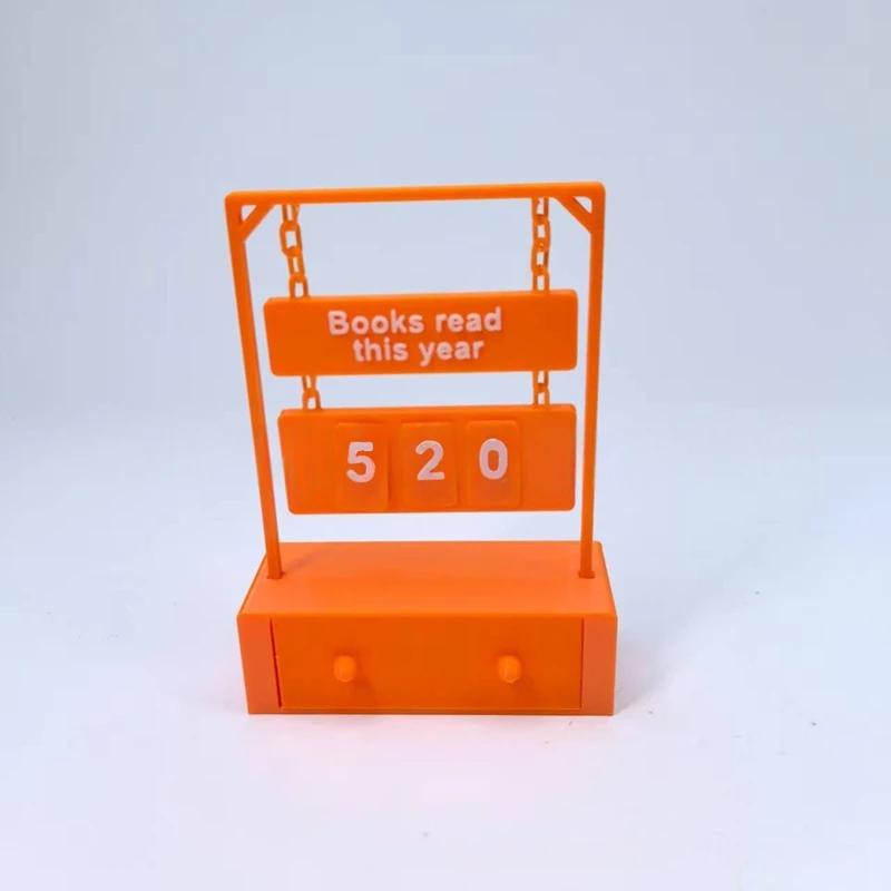 Hanging Book Counter Reading Progress Tracker 3-digit Flip Desk Counter for Books Read This Year Library Motivational Tool