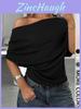 Summer Womens T Shirt With Modale Fabric Short Sleeve One Shoulder Casual Style For Daily Wear