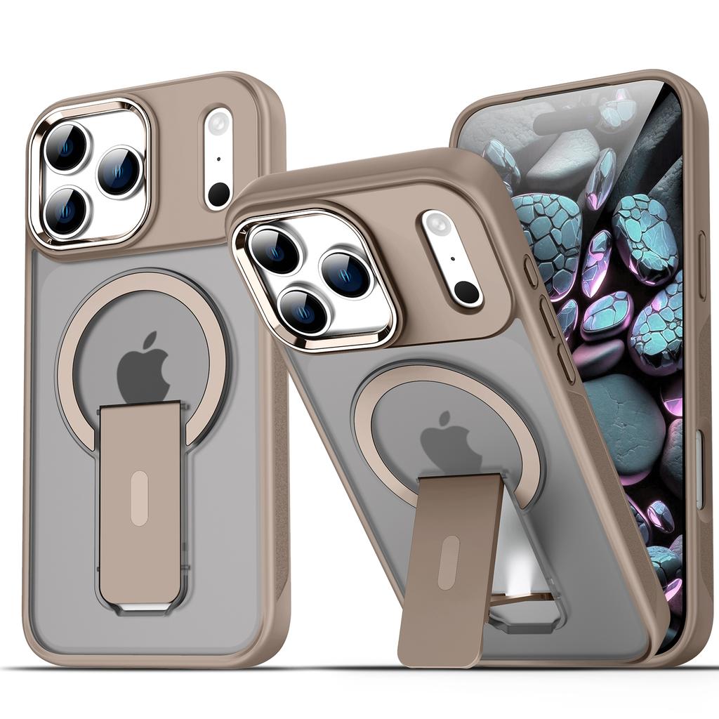 Luxusný puzdro s výklopným stojanom a opierkou pre iPhone 17 Air 16 e 15 14 Plus 13 12 11 Pro Max Pre Magsafe Kryt na bezdrôtové nabíjanie