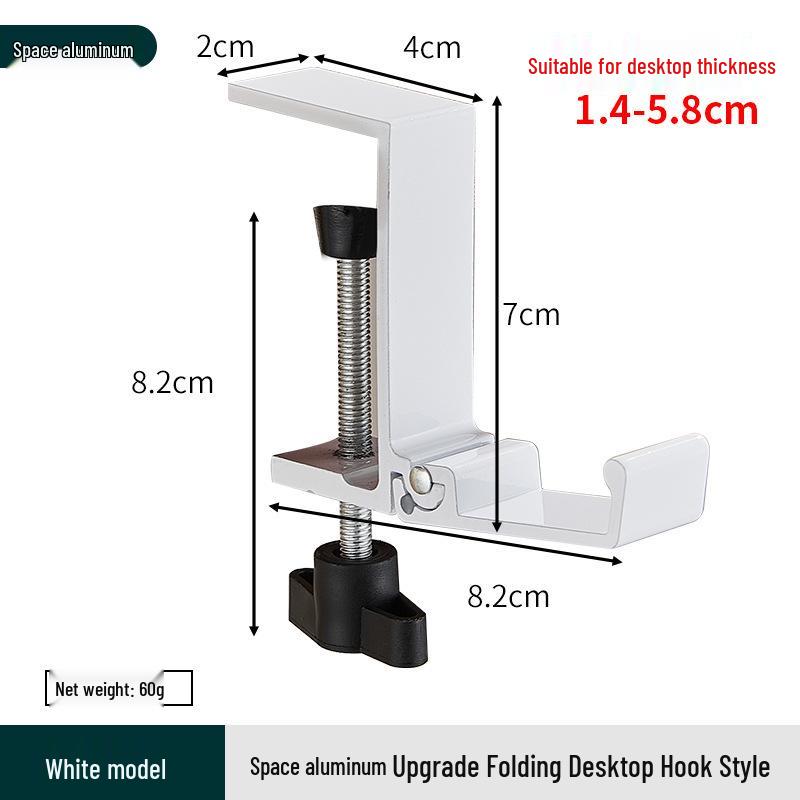 No-Drill Backpack Hook for Desk Edge - Strong, Mark-Free Holder for Students and Offices