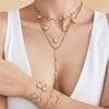 Lariat Y Necklace Matching Bracelet In Stainless Steel 18k Gold Plated With Zircon Flower Chain Necklaces Bracelets For Women
