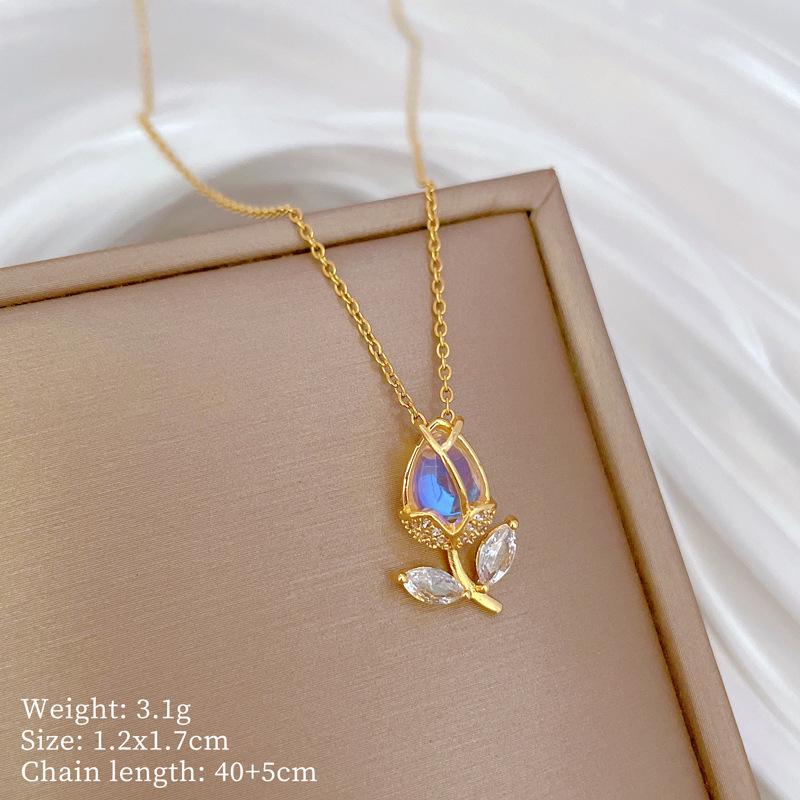 Butterfly Heavy Industry Necklace Women'S Copper Micro-Inlaid Real Gold Electroplating Delicate Clavicle Chain Neck Chain