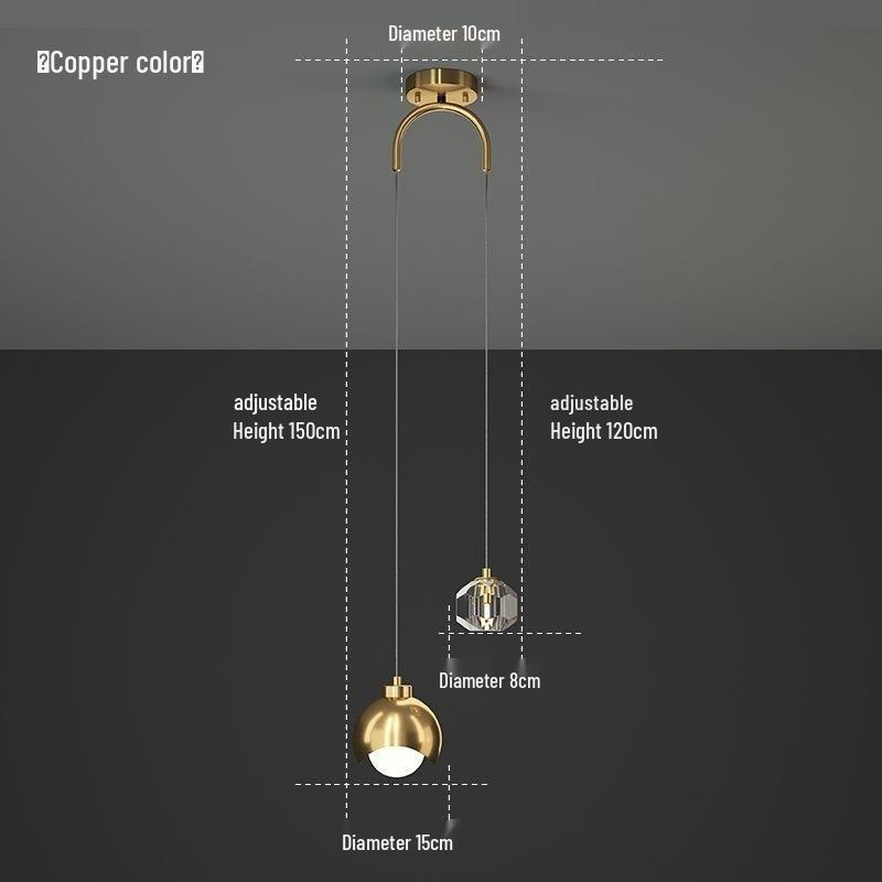 

Nordic Luxury Double Pendant Light for Bedroom, Study, or Living Room D Black