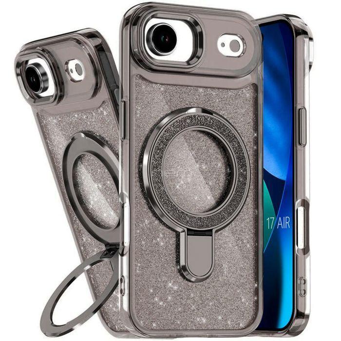 Coque de Téléphone - BOOLING - pour iPhone Air - Hybride Anti-Rayures Pailletté Cercle Magnétique Gris
