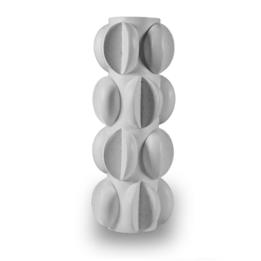 Tall Decorative Vase, White Matte - 37cm