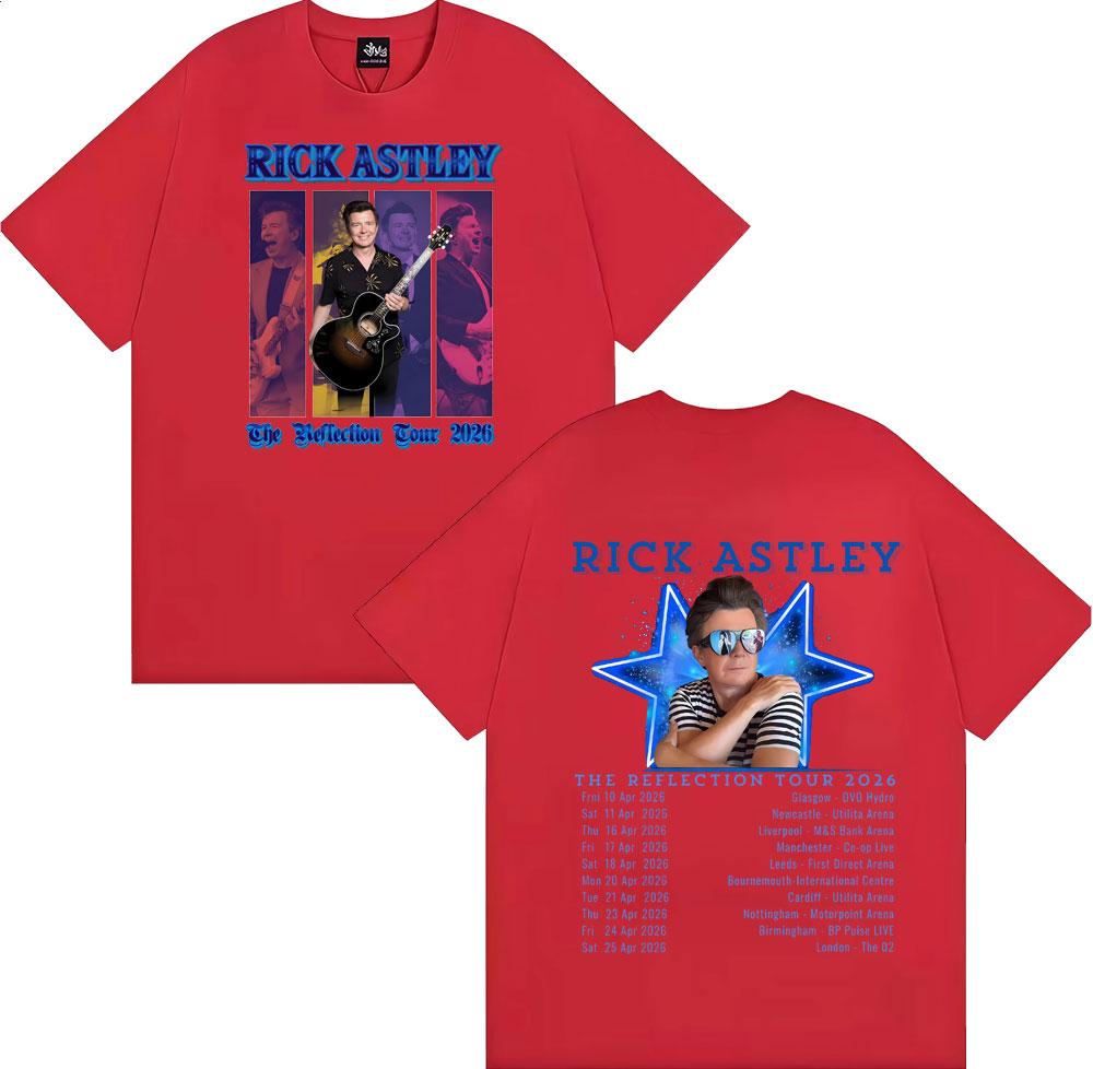 

Rick Astley Reflection Tour 2026 Graphic Tshirts Unisex Women Harajuku Vintage Street T Shirt Hot Sale Casual Short Sleeve Tshirt S