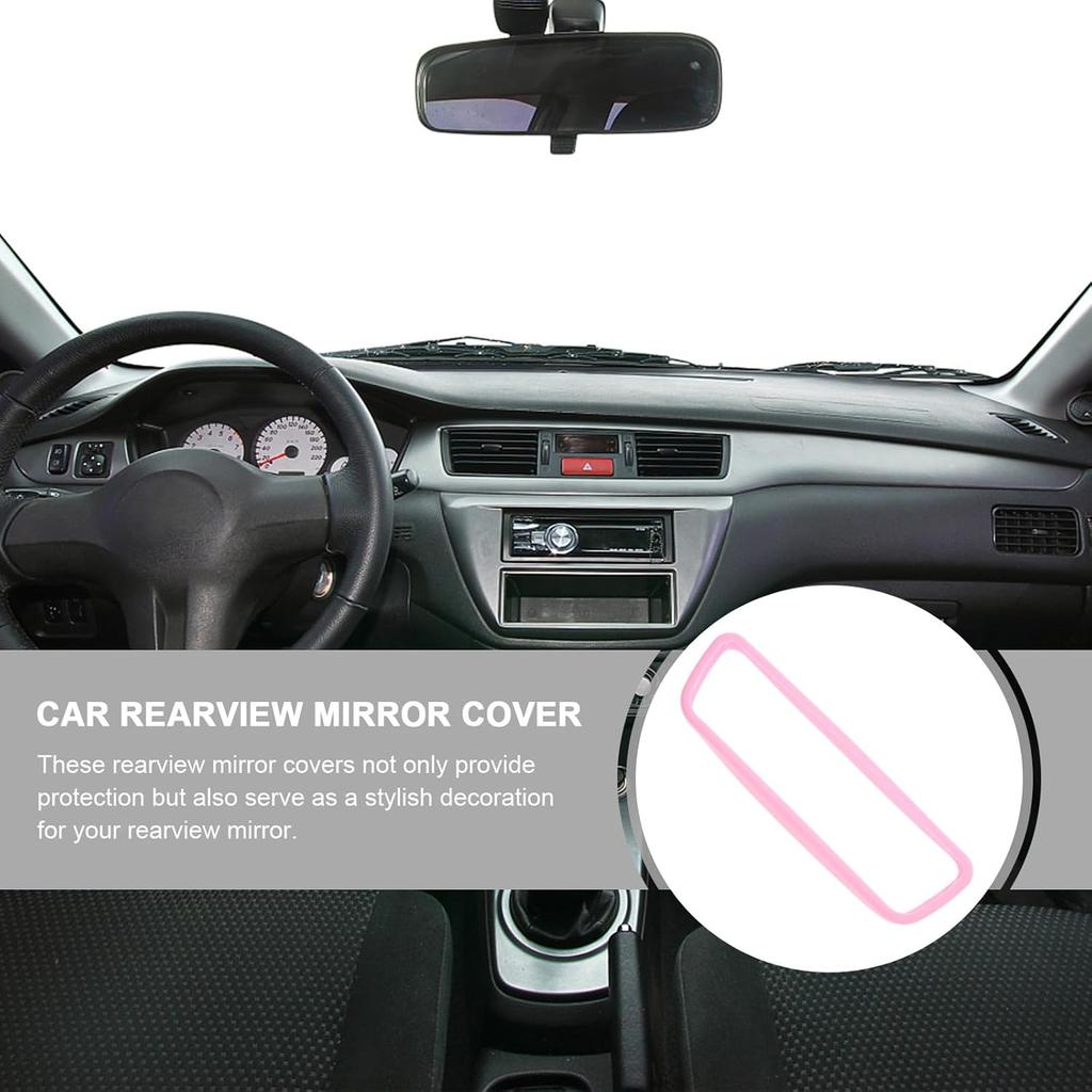 Rearview Mirror Protector Cover Silicone Frame Lightweight Car Rear View Mirror Guard Compatible with Tesla Y Interior 7.08X2.04X0.51 Inches