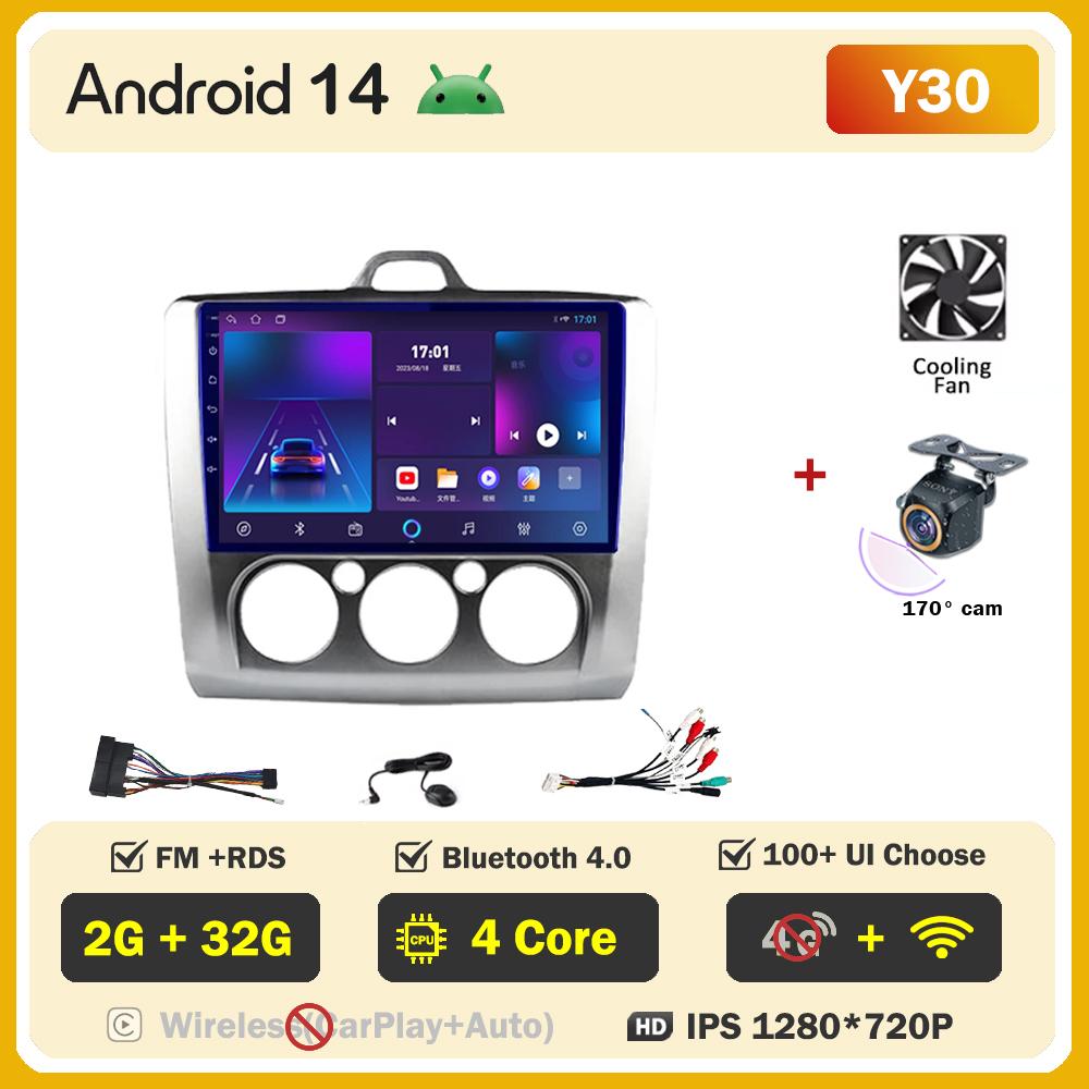 For Ford Focus 2 Mk2 2004-2011 Car Radio Player Car Carplay Screen Autoradio Mirror Link Car Intelligent Systems 8 Core RDS 4G