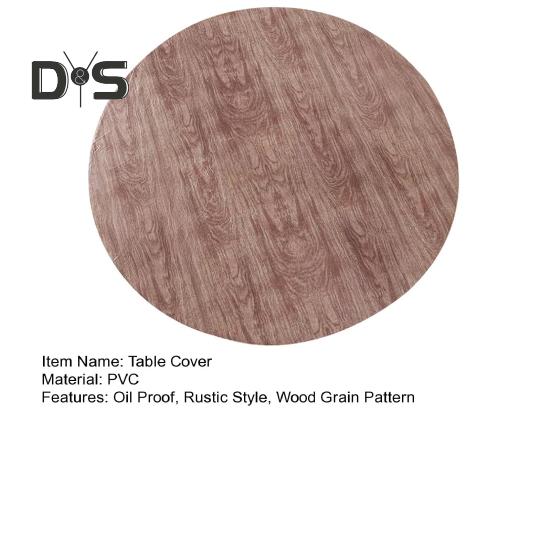 Copritavolo Rotondo Elasticizzato Impermeabile Antimacchia Tovaglia con Bordi Elastici Motivo Grana Legno Copritavolo Rustico per Festa Vacanza Casa Fattoria
