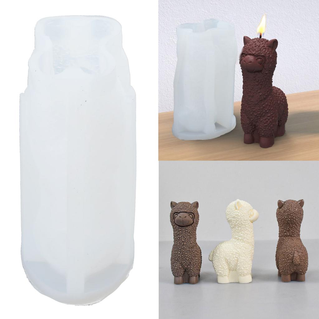 Silicone Mold for DIY Aromatherapys Candle Making 3D Alpacas Resin Molds Home Decoration Scented Candle Molds DIY Craft