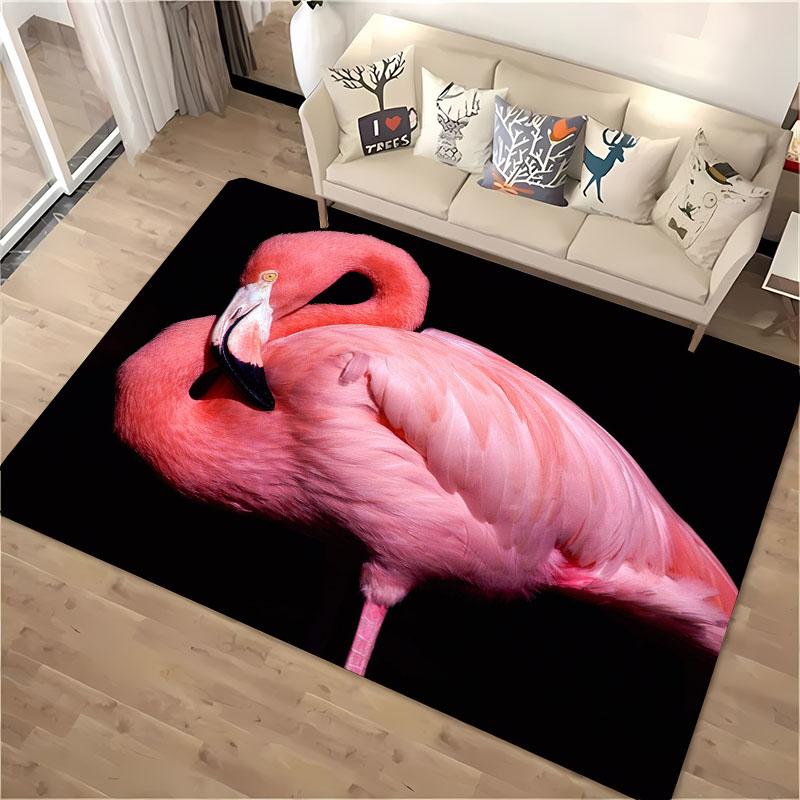 HD Printing Pink Flamingo Large Area Carpets for Home Living Room  Kids Bedroom Sofa Doormat Kitchen Floor Rugs Anti-slip  Decor
