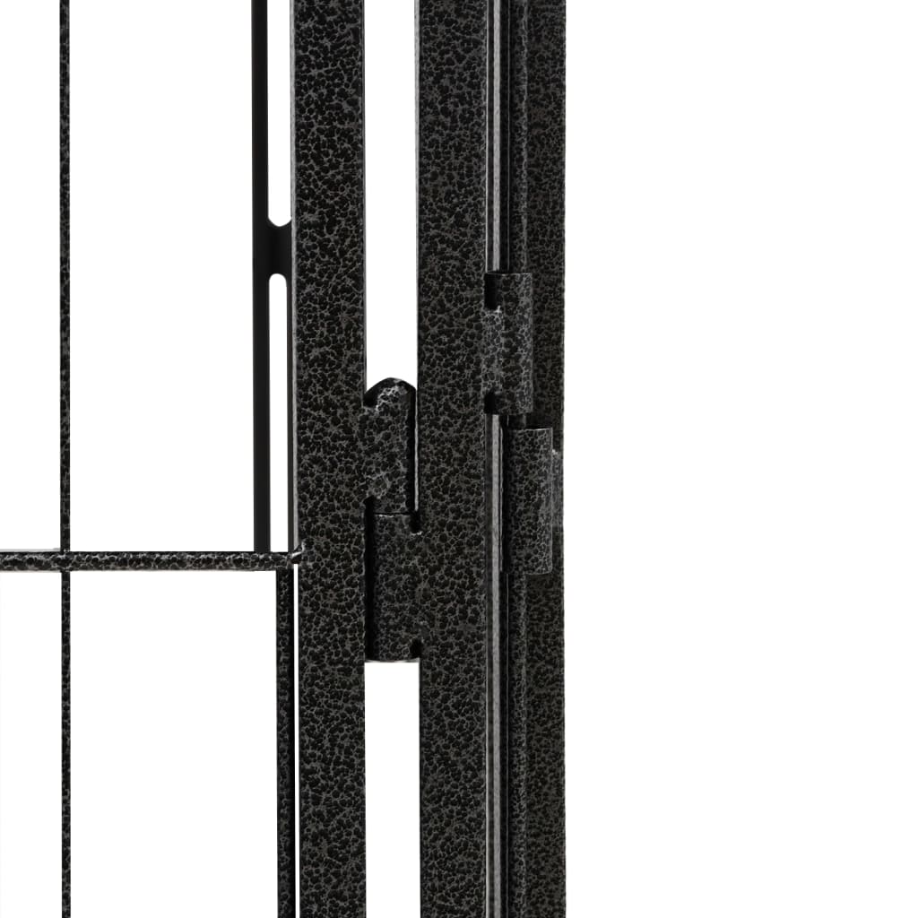 Vidaxl Kojec Dla Psa, 12 Paneli, Czarny, 50X100 Cm, Stal