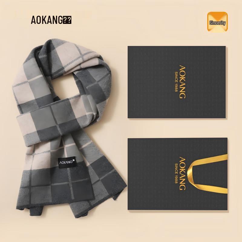 

Мужской шарф Aokang из 100% шерсти на осень-зиму